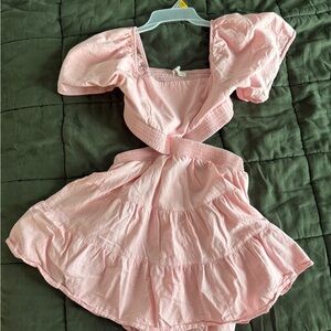 Chic Pink Puff Sleeve Mini Dress